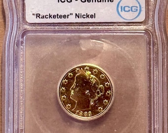 1883 Racketeer Liberty Head V Nickel • Type 1, No Cents • Graded ICG Genuine