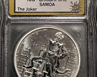 DC Universe Comics, The Joker • 1 oz Fine Silver Round (99.9% Pure) • 2024 Samoa 5 Dollars • ICG Brilliant Uncirculated • Population of 100