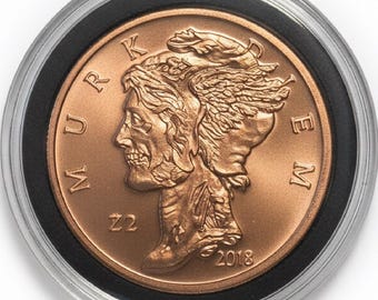 2018 Zombucks Murk Diem, Zombie Mercury Dime • 1 oz Pure Copper Round in Capsule (.999 Fine)