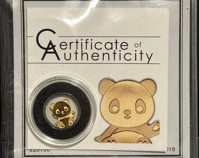 2017 Palau 0.5g Pure Gold Little Panda Shaped Coin • 1/2 Grams .9999 Fine Gold with COA