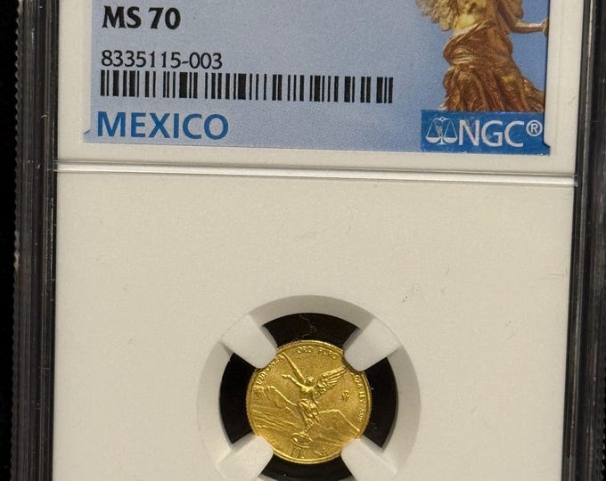 2024 MO Mexico 1/20 Onza Gold Libertad • 1/20oz Fractional Gold, 99.9% Pure (.999 Fine) • Brilliant Uncirculated (BU) • Graded NGC MS70