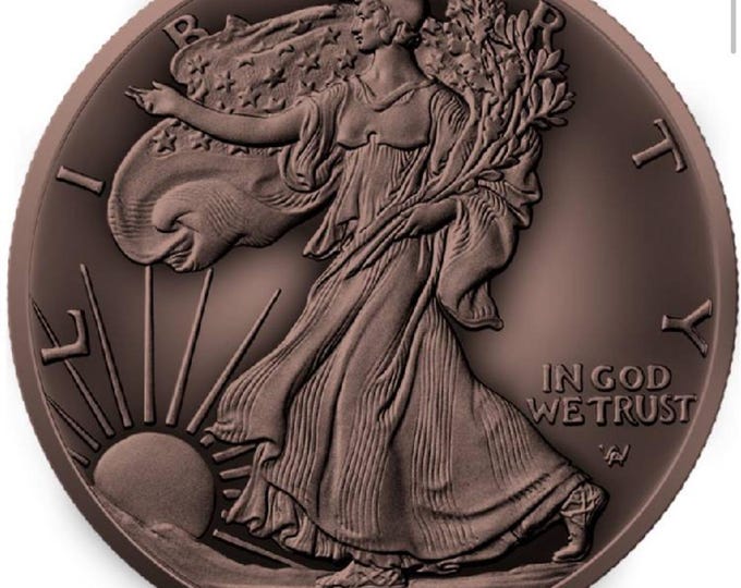 2022 American Silver Eagle • 1 oz Pure Silver (.999 Fine) in Protective Capsule • Antique Copper Plated Series • Limited Mintage #99/200