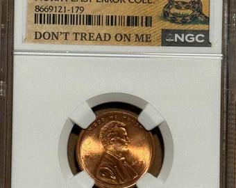 2001 P Lincoln Memorial Penny • MINT ERROR, Broadstruck • North East Error Collection Label • Graded NGC Brilliant Uncirculated