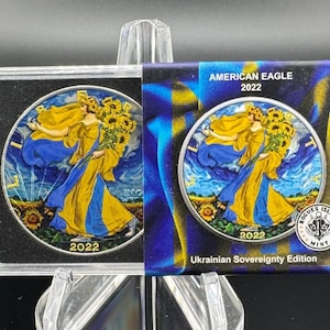 2022 Colorized American Silver Eagle • Ukrainian Sovereignty Edition • Rogues Island Mint • 1 oz Fine Silver • RARE Limited Mintage #111/650