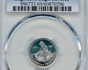 1985 American Prospector 1/10 oz Silver Round, Eagle Reverse • Vintage Engelahrd Fractional Silver Round • Graded PCGS MS69