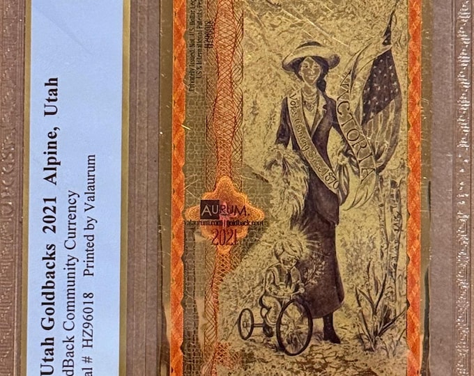 2021 Utah 25 GOLDBACKS • 1/40 oz Fine Gold • 99.9% Pure Fractional Gold Currency Note 24K • Graded Supurb Gem Uncirculated, PCGS 69 PPQ