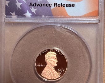 2025 S Proof Lincoln Cent Shield Penny • Advance Release, 10 Coin Proof Set, Flag Label • Graded ANACS PR70 DCAM (Deep Cameo)