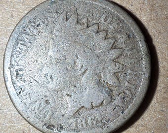 1861 Indian Head Penny, One Cent • Semi-Key Date • Ungraded Fr/AG (Fair / About Good)