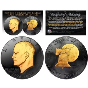 1976 Bicentennial Genuine Eisenhower IKE Dollar Coin - 24K