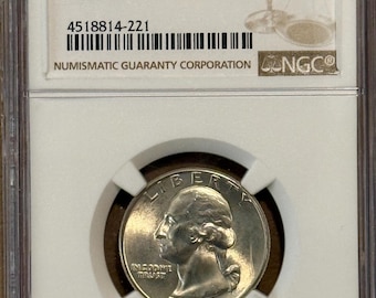1948 D Washington Silver Quarter • 90% Pure Silver • Graded NGC MS65