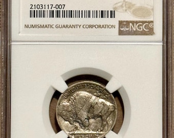 1919 D Indian Head Buffalo Nickel, Semi-Key Date • MINT ERROR, Reverse Laminations • Graded NGC XF45