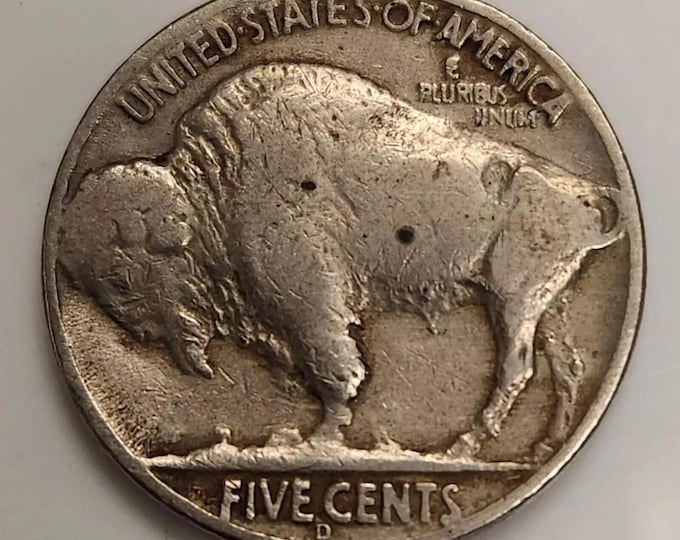 1937 D Genuine 3 Legged Buffalo Nickel • KEY DATE Indian Head • Denver Mint • Nice Ungraded Raw 3 Leg Error Coin