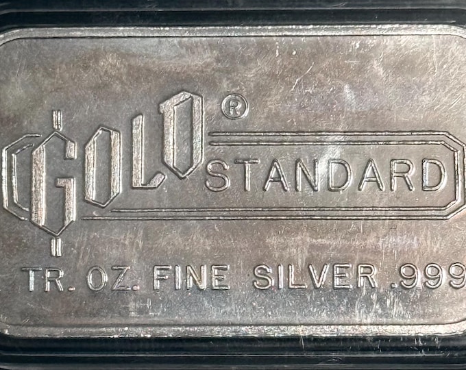 TIER 2 RARITY <2000 Made • Gold Standard Silver Bar • Series 2 Blank Reverse • 1 oz Fine Silver (.999) in Capsule • ENGELHARD Minted Ingot