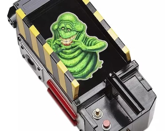 Ghostbusters Slimer Shaped Antiqued Coin + Ghost Trap Display Box • 2 oz Pure Silver (.999 Fine) • 2024 Niue • Limited Mintage #482/750