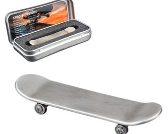 Pure Silver 3D Skateboard Fingerboard with Moveable Wheels • 1 oz Fine Silver Antique Finish Coin (.999) • 2023 Samoa • Limited Mintage 1999