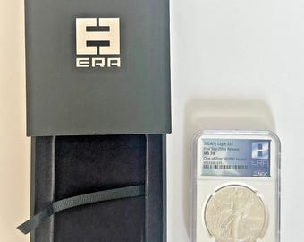 2024 P American Silver Eagle • First Star Privy Release • 8ERA Game Label • One of First 50,000 • Nice Gang Display Box • Graded NGC MS70