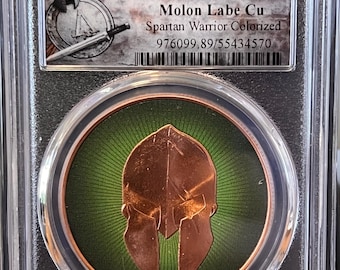 2025 Spartan Warrior Molon Labe “Come and Take Them” • 1 oz Pure Copper Round (.999 Fine) • Graded PCGS Gem BU Brilliant Uncirculated