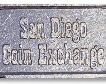 TIER 2 RARITY <2000 Made • 1980 USVI San Diego Coin Exchange Vintage Chunky Brick Silver Art Bar • 1 oz Pure Silver Ingot (.999 Fine)