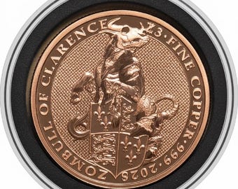 Zombucks World Zombull, Zombie Bull • 1 oz Pure Copper Round in Capsule (.999 Fine)
