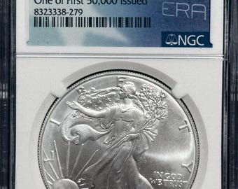 2024 P American Silver Eagle • First Star Privy Release • 8ERA Nice Gang Game Label • One of First 50,000 • Graded NGC MS70 • *MILK SPOTS*