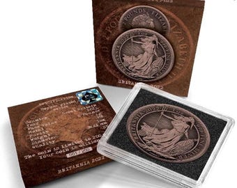 2022 Great Britain Silver Britannia • 1 oz Pure Silver (.999 Fine) • Antique Copper Plated Series • Limited Mintage #95/200