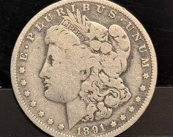 1891 O Morgan Silver Dollar • New Orleans Mint • 90% Fine Silver • Genuine Ungraded Raw Coin