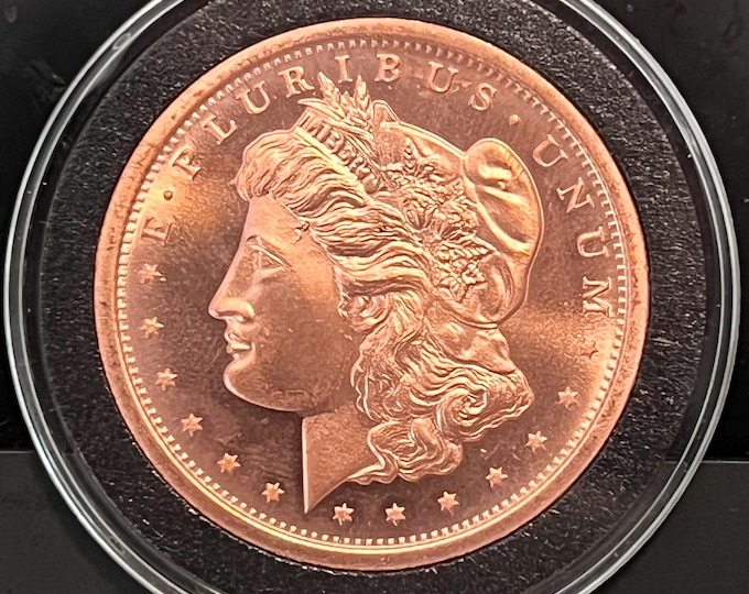 Morgan Dollar Design Copper Tribute Coin • 1 oz Pure Copper Round (.999 Fine) in Premium Protective Airtight Capsule • Golden State Mint