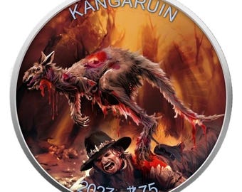 2027 Zombucks Kangaruin Undead Edition • 1 oz Pure Silver (.999 Fine) in Capsule • Currency of the Apocalypse • Limited Mintage #174/250
