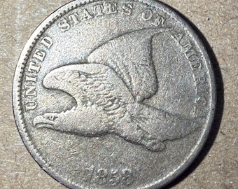 1858 LL Flying Eagle Penny (Large Letters), One Cent • Ungraded F (Fine)