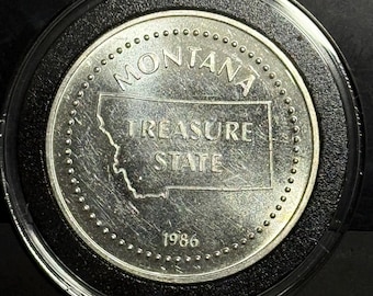 TIER 2 RARITY <3000 Made • Vintage 1986 Engelhard Minted Montana Big Sky Country • 1 oz Pure Silver Round in Capsule (.999 Fine)