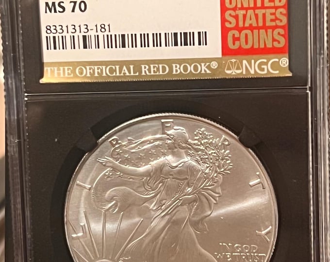 2024 American Silver Eagle Star Privy • Official Red Book Black Core Slab Label • 1 oz Fine Silver • Limited, Low Population • NGC MS70