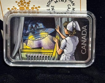 2023 Canada Unexplained Phenomenon, Duncan Incident UFO Alien Encounter • 1 oz Fine Silver Proof • Glow in the Dark, Black Light Included