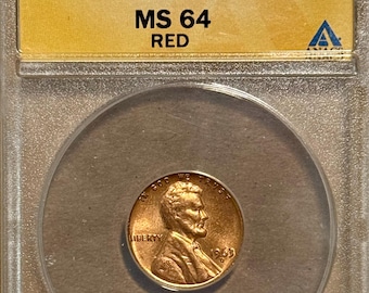 1963 D Lincoln Memorial Penny Cent, DDO Mint Error • Doubled Die Obverse, Die Type 1 • Graded ANACS MS64 RED