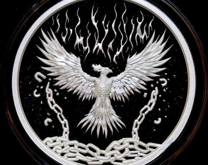 2025 Silver Shield, Silver Phoenix Minimintage Proof Round • Capsule Display Box COA • 1 oz Fine Silver, 99.9% Pure • Limited Mintage of 412