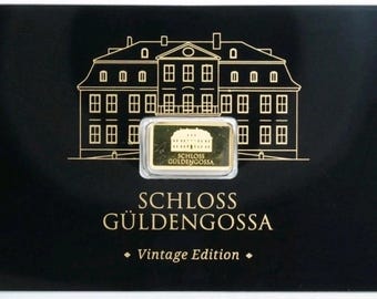 RARE Geiger Edelmetalle Vintage Edition Gold Bar 0.5g Black Card Assay • 1/2 Half Gram Fine Gold (99.99% Pure) • Schloss Guldengossa Germany