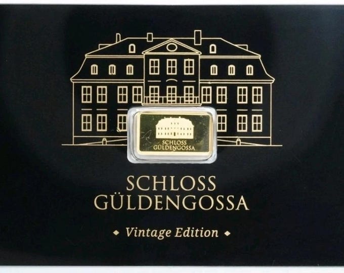 RARE Geiger Edelmetalle Vintage Edition Gold Bar 0.5g Black Card Assay • 1/2 Half Gram Fine Gold (99.99% Pure) • Schloss Guldengossa Germany