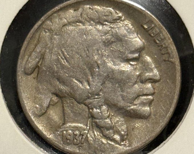 1937 D Genuine 3 Legged Buffalo Nickel • KEY DATE Indian Head • Denver Mint • Nice Ungraded Raw 3 Leg Error Coin