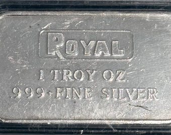 TIER 2 RARITY <1500 Made • Vintage Royal Typewriter Silver Bar • 1oz Pure Silver in Capsule (.999 Fine) • ENGELHARD Minted Ingot