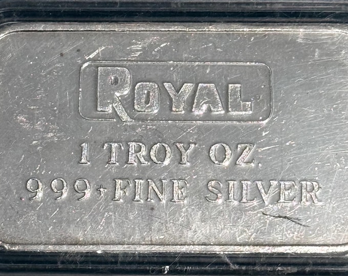 TIER 2 RARITY <1500 Made • Vintage Royal Typewriter Silver Bar • 1oz Pure Silver in Capsule (.999 Fine) • ENGELHARD Minted Ingot