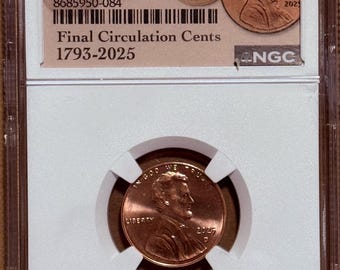 2025 D Lincoln Cent Shield Penny Set • First Day of Issue, Last Year of Production Label • Graded NGC MS68 RD (Red)