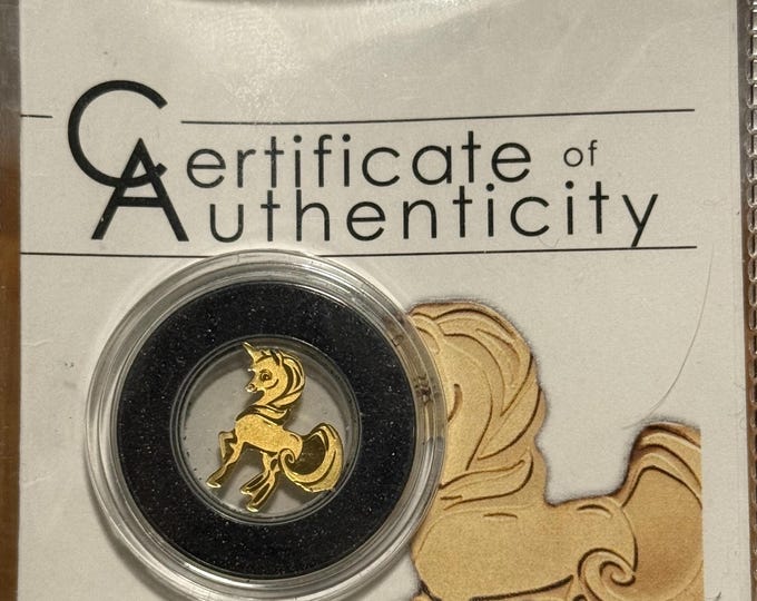 2018 Palau 0.5g Sweetest Unicorn Shaped Pure Gold Coin • 1/2 Grams .9999 Fine Gold with COA
