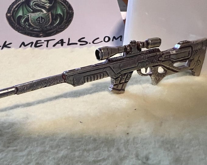 Hand Poured Pure Silver (99.9% Fine) • Miniature Replica Sniper Rifle Design • Slick Metals Signed Certificate of Authenticity • 16 Grams