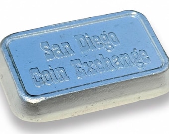 TIER 2 RARITY <3000 Made • 1980 USVI San Diego Coin Exchange Vintage Silver Brick Bar • 1 oz Pure Silver Ingot (.999 Fine)