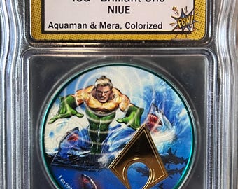 DC Comics Aquaman Mera Shark Bait Edition • Colorized 1 oz Fine Silver Round • 2022 Niue • ICG Brilliant Uncirculated • Total Pop of 100