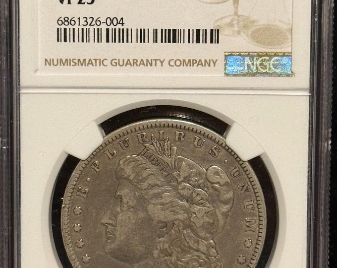 1888 O Morgan Silver Dollar • Top 100 VAM-4 Variety, Double Die Obverse (DDO) Hot Lips • New Orleans Mint • Graded Very Fine NGC VF25