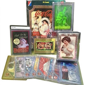 1995 Coca-Cola Super Premium Collection Trading Cards, COMPLETE SET: All Subsets, Sealed Booster Box + 1 Gram Gold 1st Trademark Chase Card