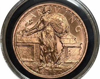 2019 Zombucks Starving Liberty, Zombie Standing Liberty • 1 oz Pure Copper Round Proof in Capsule (.999 Fine)
