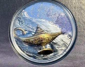 2021 Palau Magical Lamp: 1001 Nights Silver Proof Ultra High Relief Coin • 1 oz Pure Silver (.999 Fine) • CIT Mint with OGP + COA