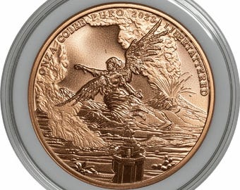 SET OF 2 Zombucks World Libertattered, Zombie Libertad • 1 oz Pure Copper Rounds in Air-Tite Capsules (.999 Fine)