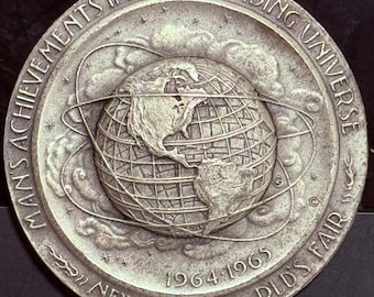 1964 New York World’s Fair Pure Silver Commemorative Unisphere High Relief Medal • 65 Grams Fine Silver (.999) • Limited Mintage #1194